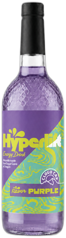 Cloud Cap Hyperlift sugar-cane energy drink bottle, flavor Purple